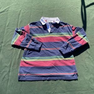 Vintage Skyr Mens Multicolor Long Sleeve Partial Button Pullover Polo Top Sz XL